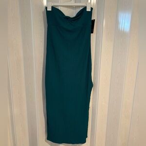 strapless dress with slit